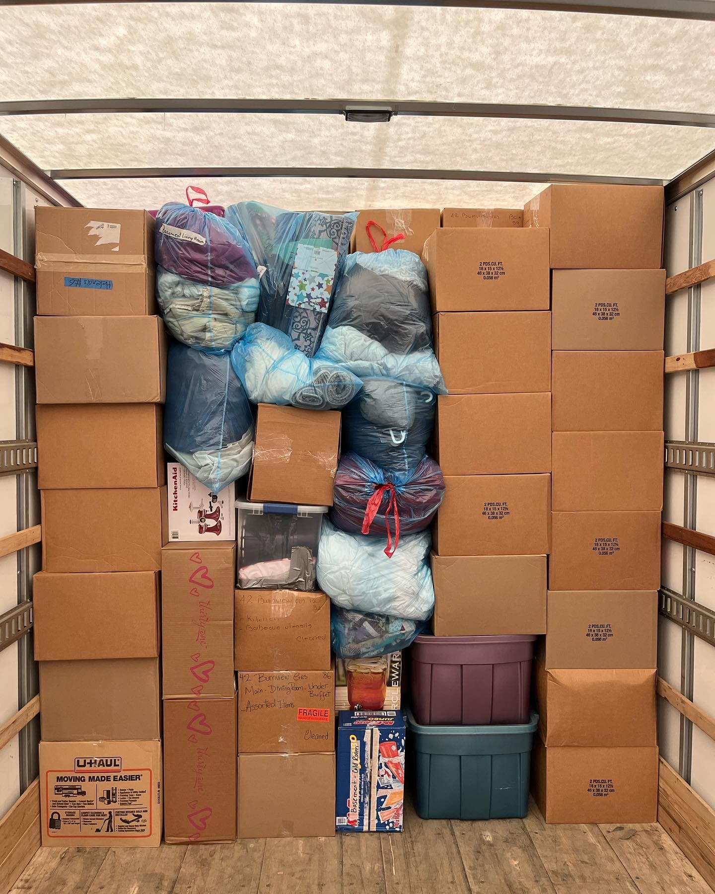 Bridgewood Moving — boxes packed inside the truck (2)