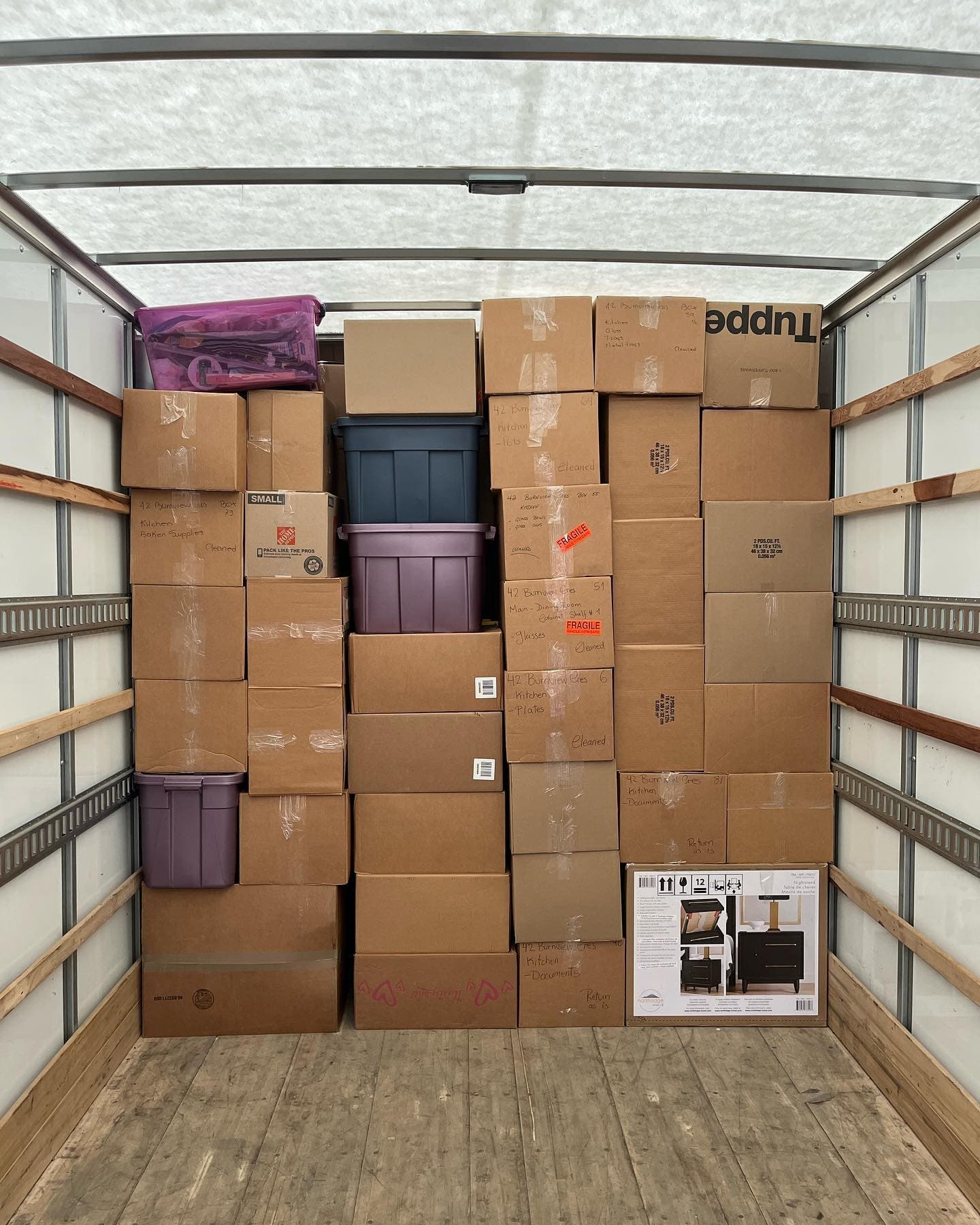 Bridgewood Moving — boxes packed inside the truck (3)